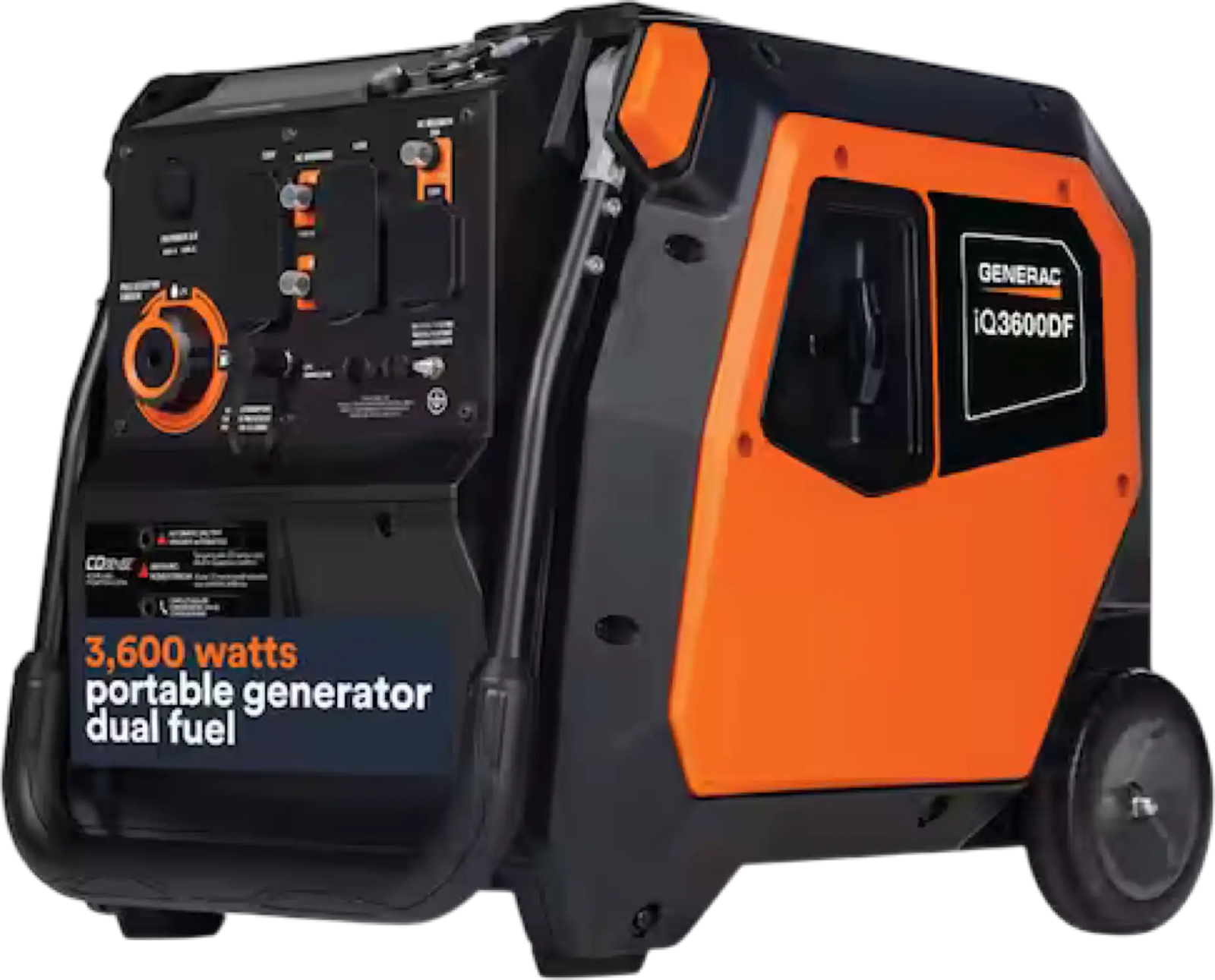 Generac iQ3600 DF 8151 2800W/3600W Generator Dual Fuel Gas Propane Inverter COSense Electric Start RFB