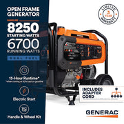 Generac GP6700EDF 6700/8250W Generator Dual Fuel Gas Propane Electric Start COSense 8062 RFB