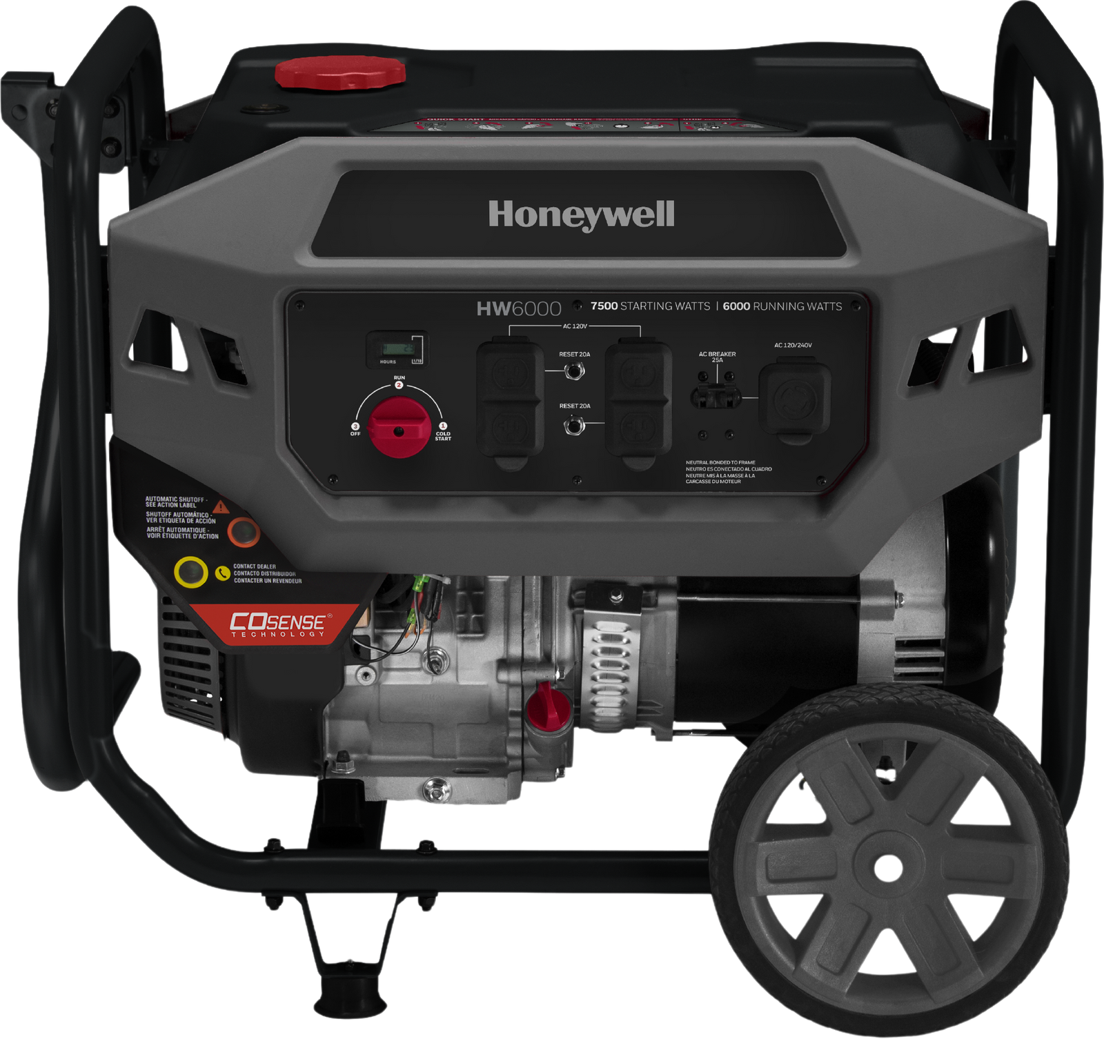 Honeywell/Generac 6046 6000W/7500W Generator Gas with COSENSE Technology CARB Compliant HW6000CO New
