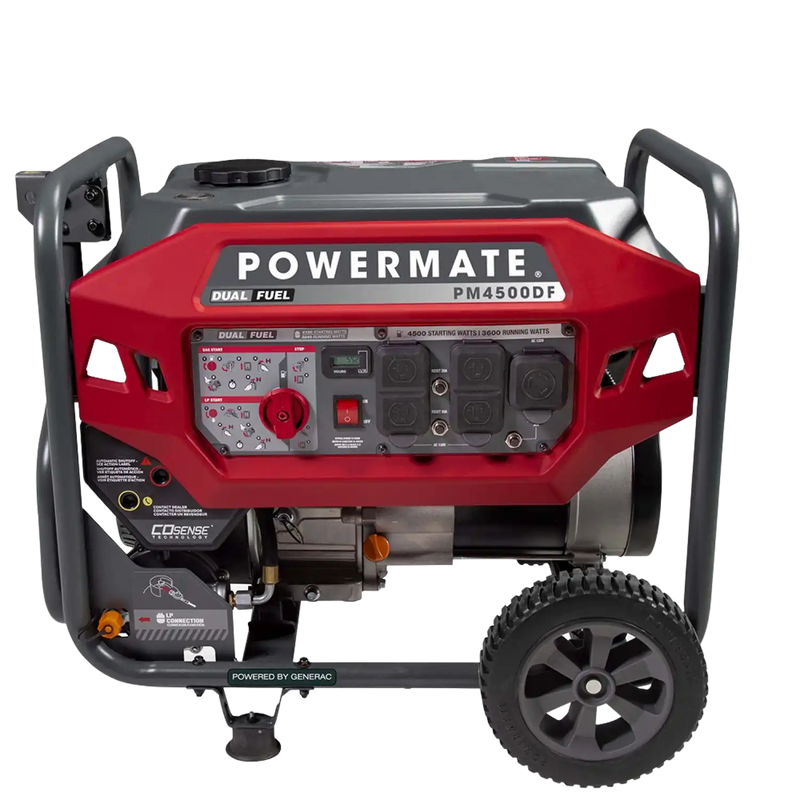 Generac/Powermate PM4500DF 3600W/4500W Recoil Start Dual Fuel Portable Generator with CO-Sense New