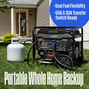 Westinghouse WGen9500DFc EFI Generator 9500/12500W Dual Fuel Gas Propane 50A Remote Start CO Sensor CARB New