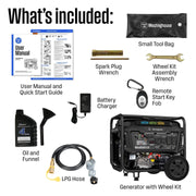 Westinghouse WGen9500TFc EFI Generator 9500/12500W Tri Fuel Gas Propane Natural Gas 50A Remote Start CO Sensor CARB New