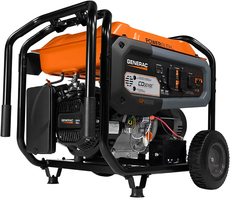 Generac 7686 GP8000E 8000W/10000W Electric Start PowerRush Gas Generator Open Box