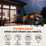 Generac GP8000E 8000W/10,000W Generator Gas PowerRush with CO Sense Electric Start 7715 RFB