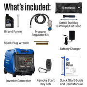 Westinghouse iGen500DFc EFI Inverter Generator 3900/5000W Dual Fuel Gas Propane 30A Low THD Remote Start CO Sensor New